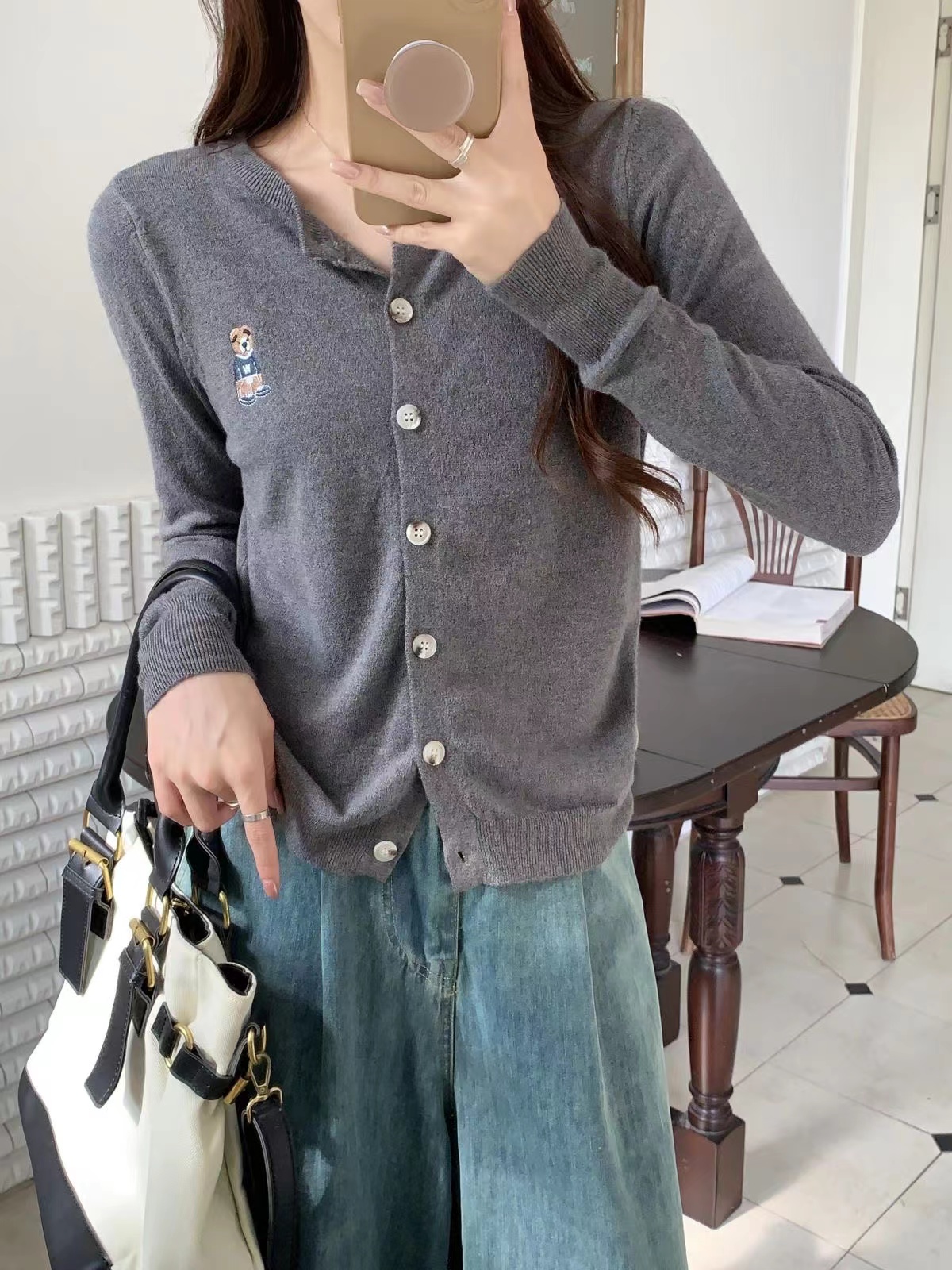Women's Long Sleeve Knit Cardigan Short Jacket Lightweight Fall Winter Casual Layering Sweater