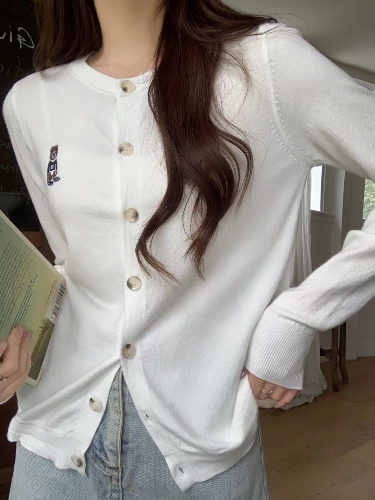 Women's Long Sleeve Knit Cardigan Short Jacket Lightweight Fall Winter Casual Layering Sweater - Image 3