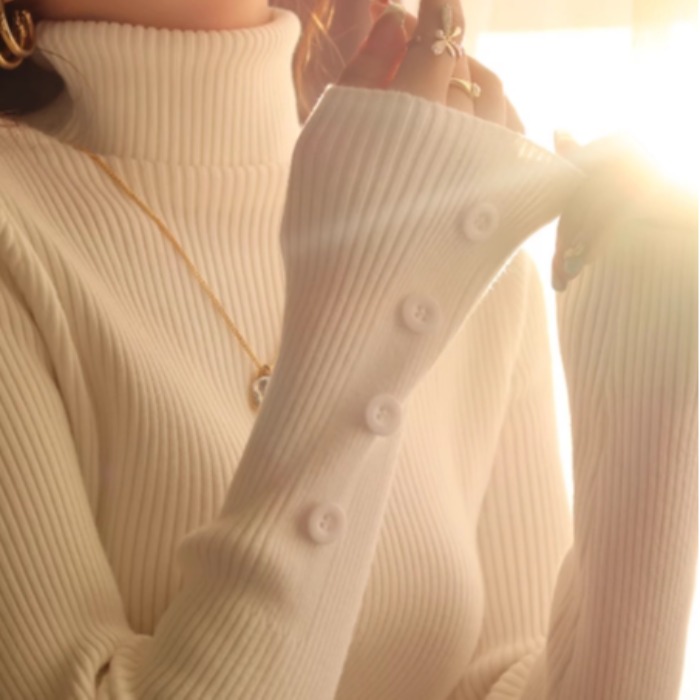 Women's Half Turtleneck Black Knit Base Layer Top Fall Winter Slimming Long Sleeve Pullover Sweater
