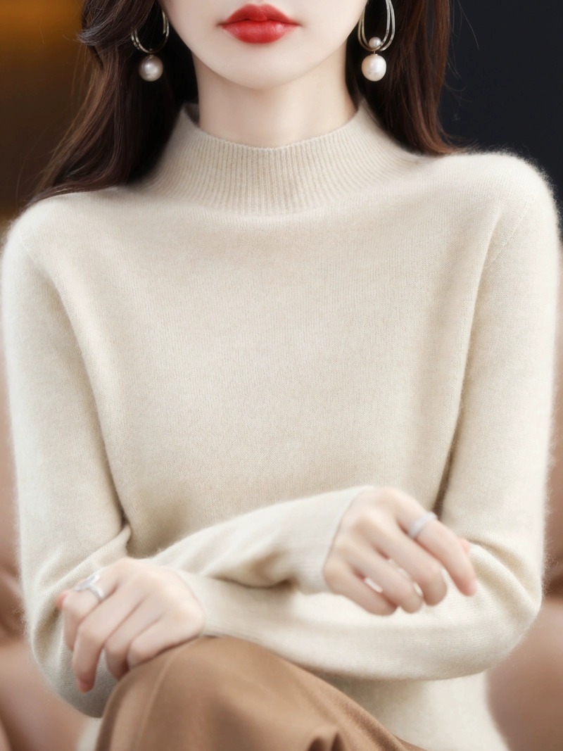Women's Half Turtleneck Knit Sweater 2026 Winter Pullover - Image 3