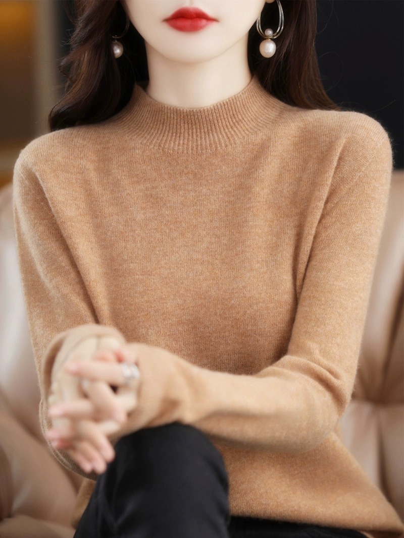 Women's Half Turtleneck Knit Sweater 2026 Winter Pullover - Image 2