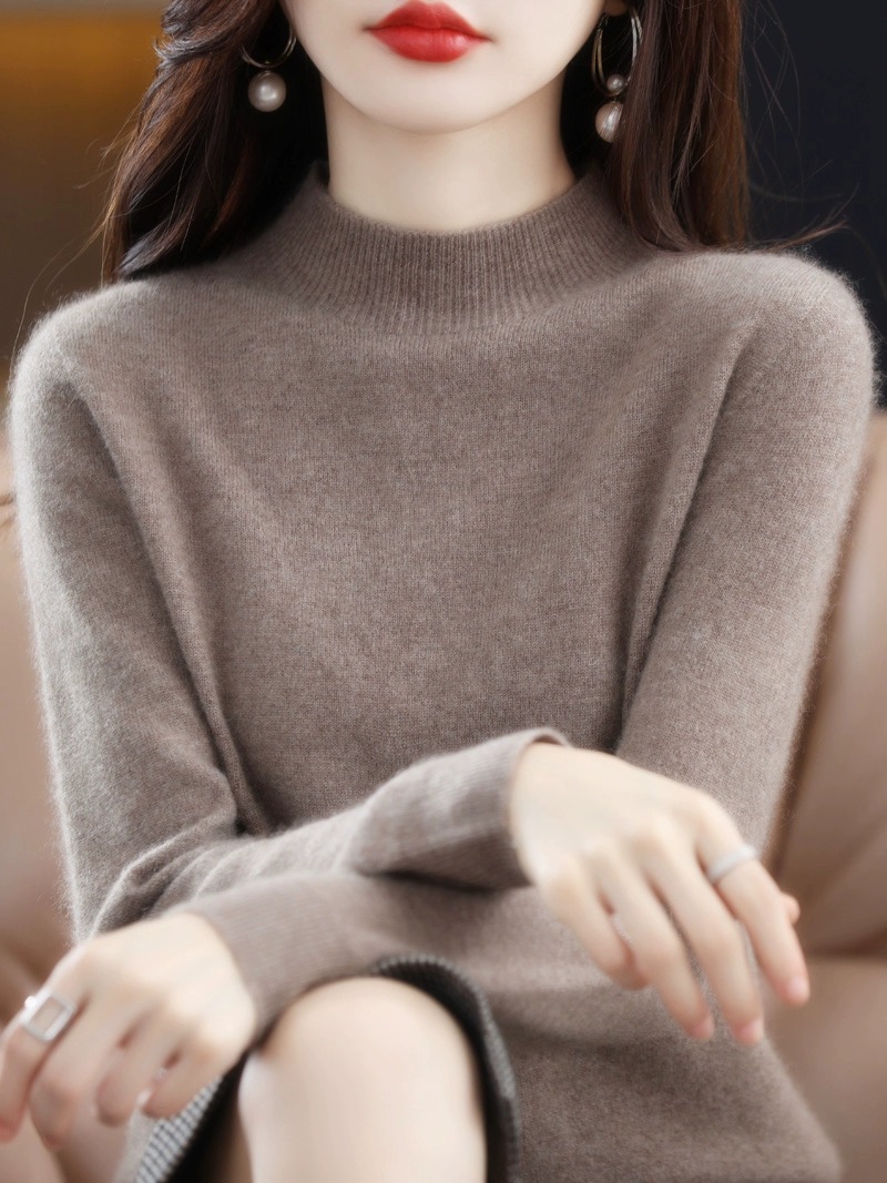 Women's Half Turtleneck Knit Sweater 2026 Winter Pullover