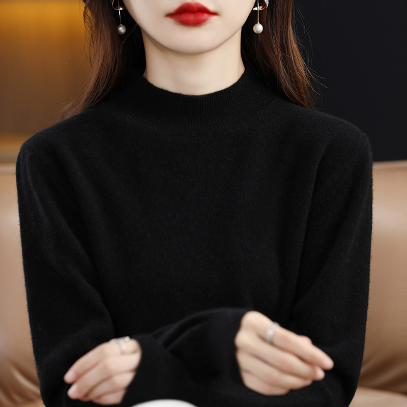 Women's Half Turtleneck Knit Sweater 2026 Winter Pullover - Image 4