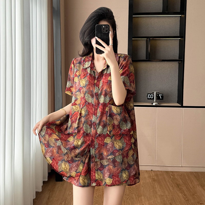 Casual Loose Fashion Two-Piece Set Top and Shorts Plus Size Women Summer New - Image 2
