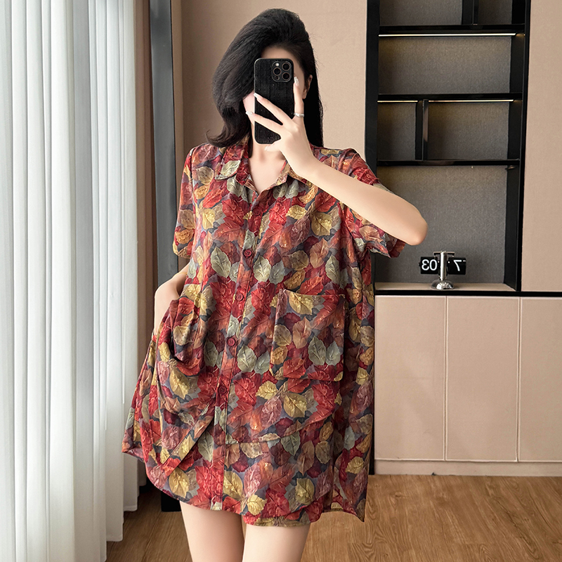 Casual Loose Fashion Two-Piece Set Top and Shorts Plus Size Women Summer New - Image 3