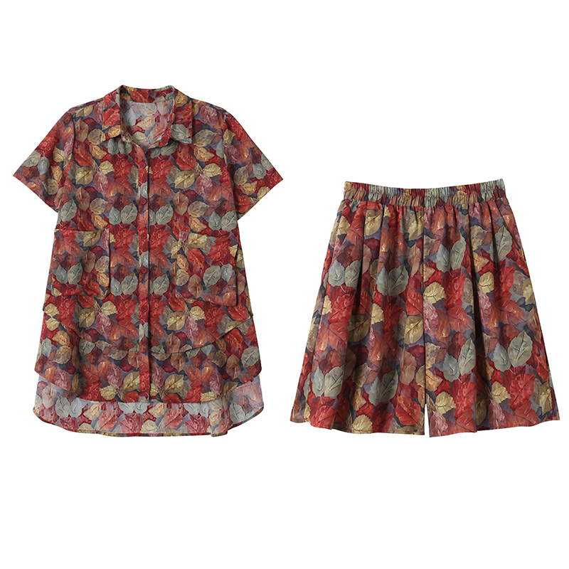 Casual Loose Fashion Two-Piece Set Top and Shorts Plus Size Women Summer New - Image 5