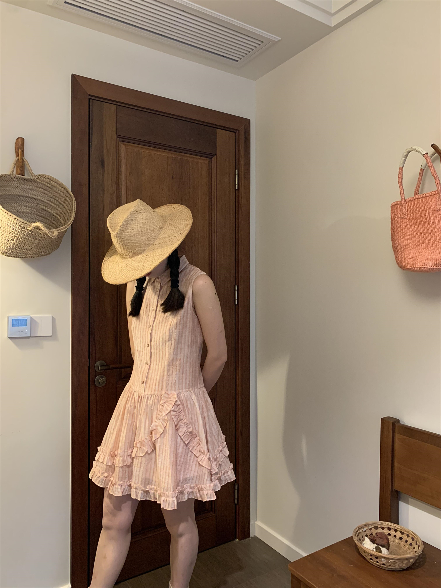 Sweet Sleeveless A-Line Mini Dress with Ruffle Trim - Image 4