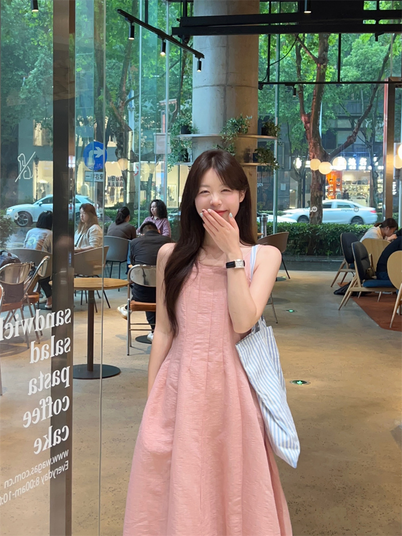 French Style Sleeveless Bubble Hem Midi Dress