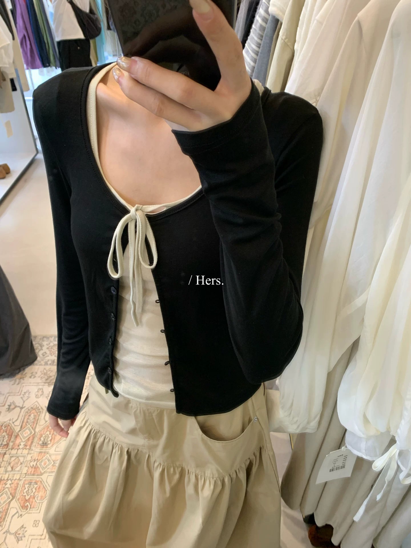 Women's Casual Two-Piece Set with Tie Top and Long Sleeve Cardigan Fall 2026 - Image 4