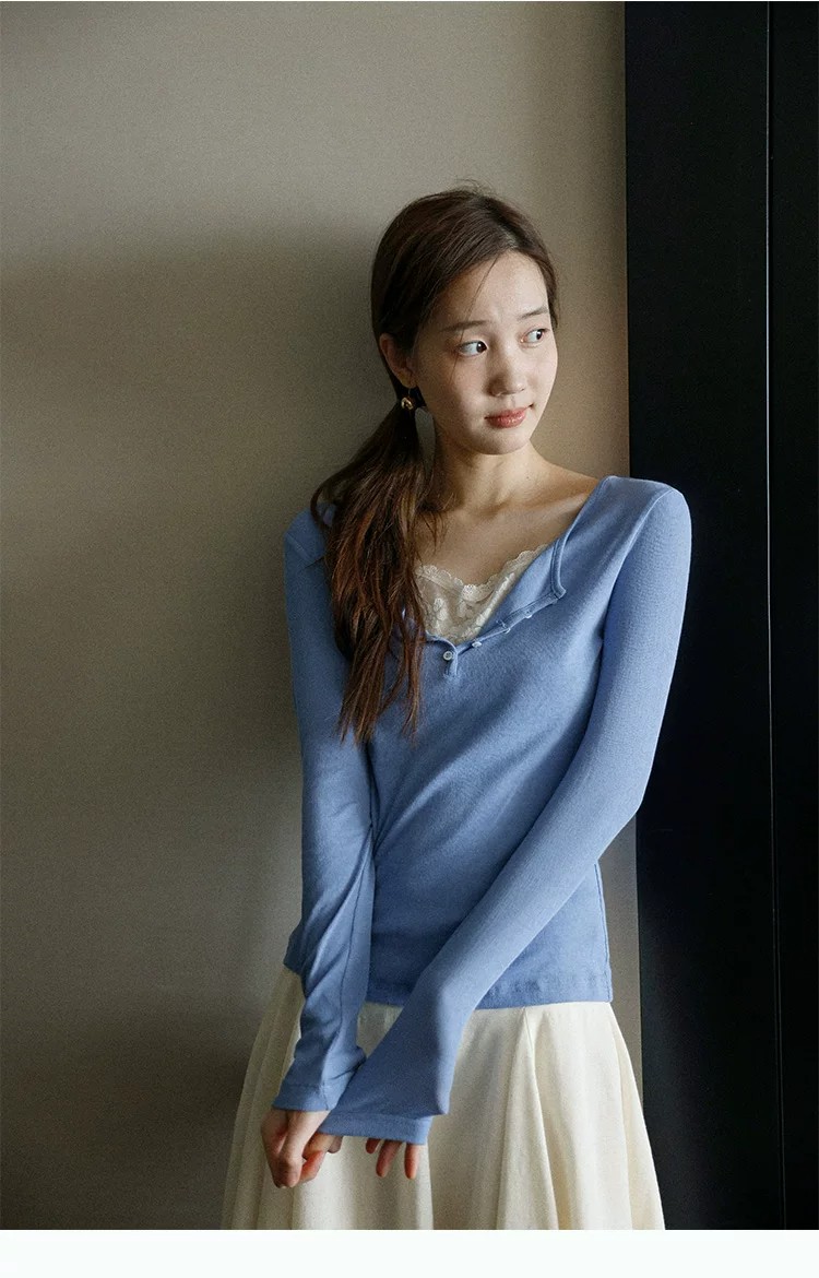 Lalaglow Women's Twisted Cotton Slimming Sun Protection Long Sleeve T-Shirt - Image 2