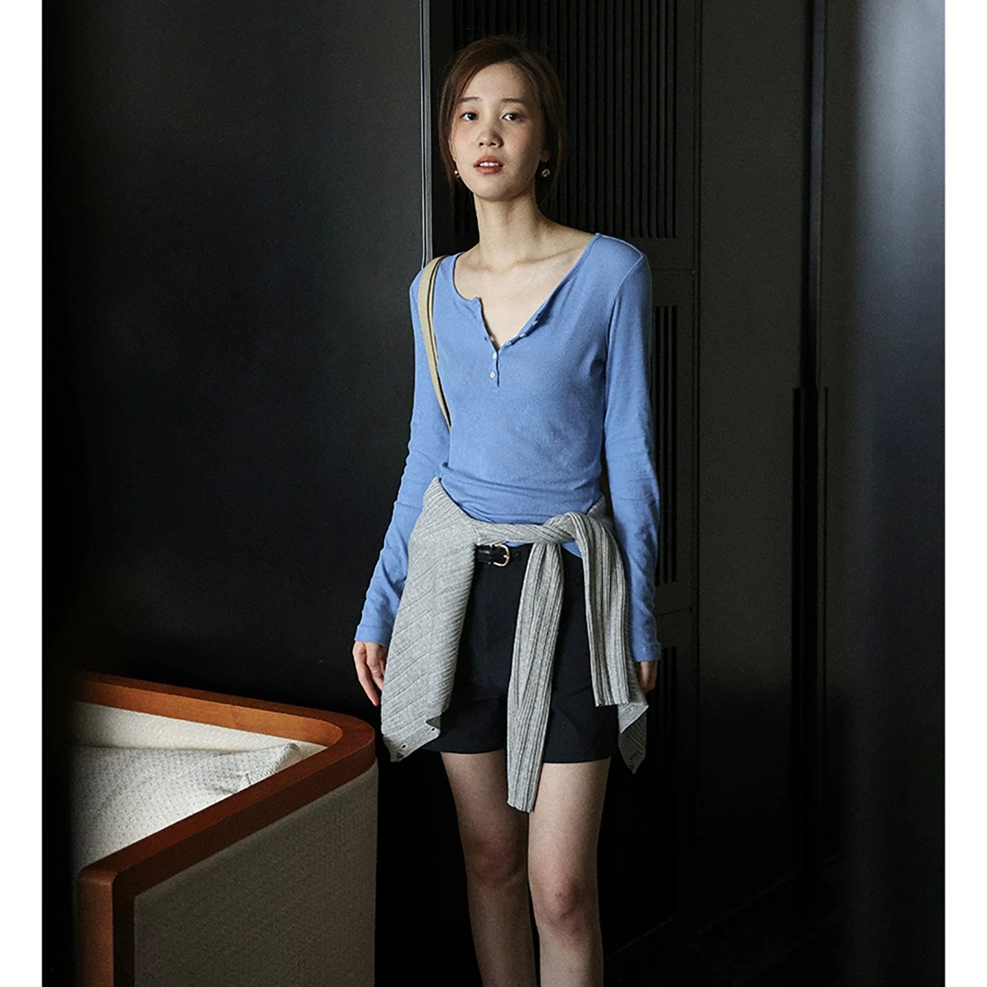 Lalaglow Women's Twisted Cotton Slimming Sun Protection Long Sleeve T-Shirt - Image 5