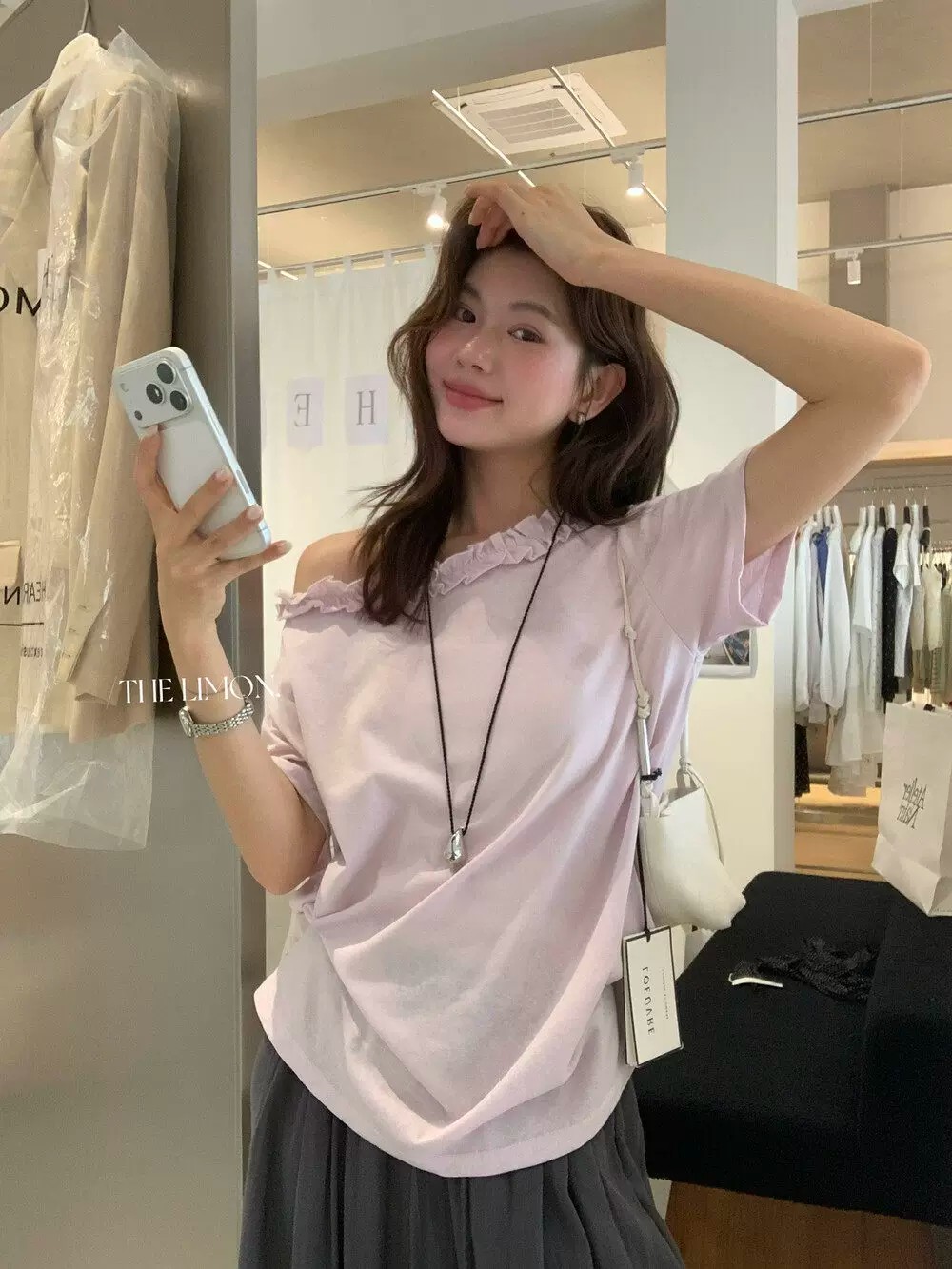 Women's Off-Shoulder One-Shoulder Ruffle Loose Short-Sleeve T-Shirt 2026 Summer Design Niche Tee Top