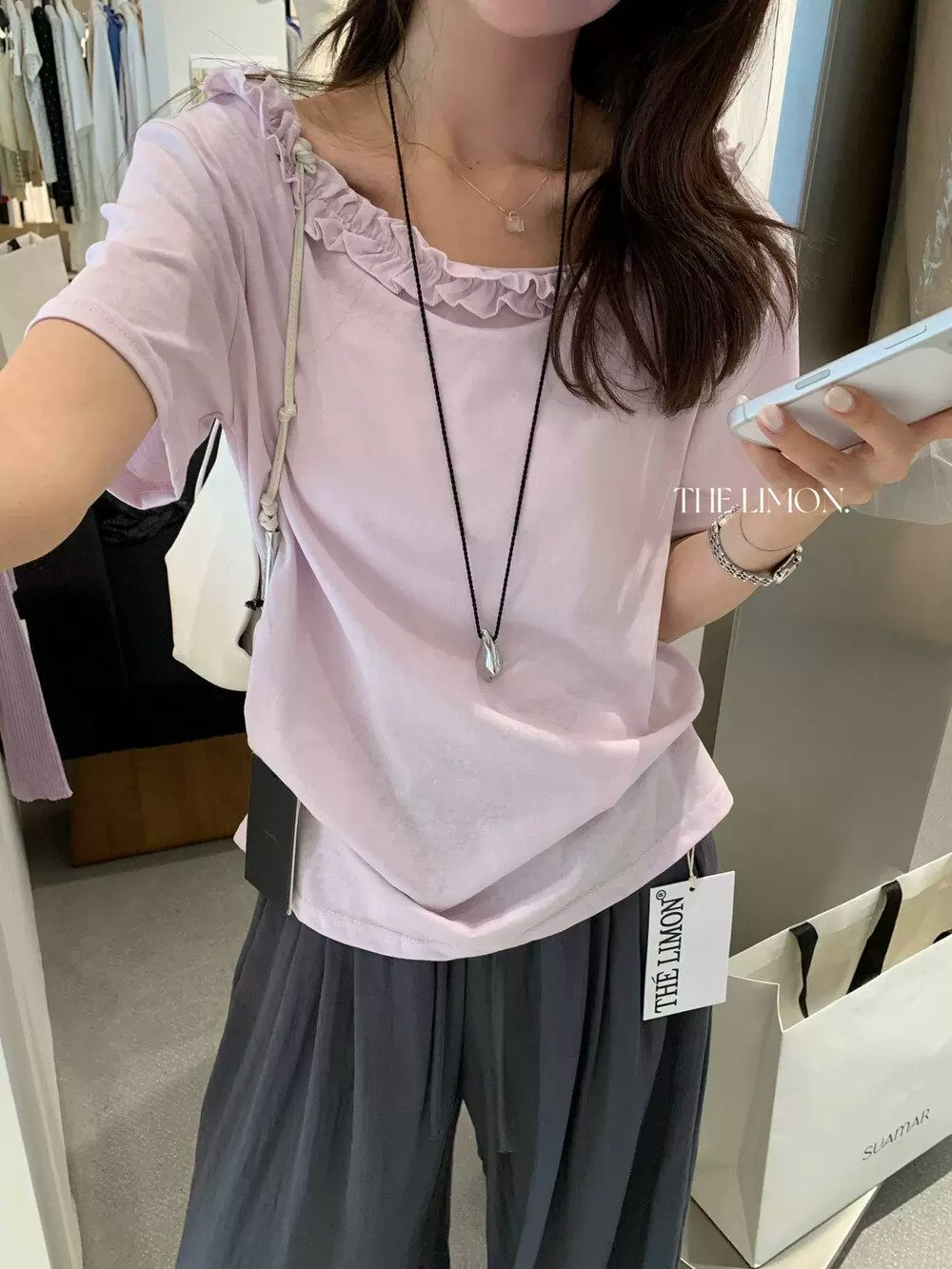 Women's Off-Shoulder One-Shoulder Ruffle Loose Short-Sleeve T-Shirt 2026 Summer Design Niche Tee Top - Image 3